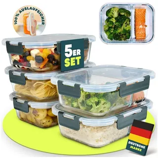 uandu home Frischhaltedose Glasbehälter mit Deckel, Frischhaltedosen Glas mit Deckel, (glasdosen mit deckel set, glas tupper mit deckel, glass food container, frischhaltedosen mit deckel glas, glasdose mit deckel, Borosilikatglas mit Deckel, Meal prep Gläser), Glasdosen mit Deckel Set, Meal prep Boxen Glas