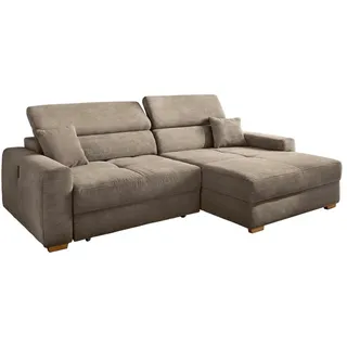 JOB Eckcouch Cord 2-Sitzer Taupe