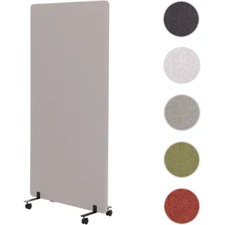 Akustik-Trennwand HWC-G77, Büro-Sichtschutz Raumteiler Pinnwand, doppelwandig rollbar Stoff/Textil ~ 167x80cm beige