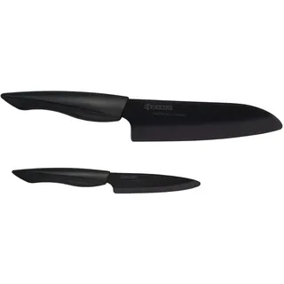 Kyocera SHIN Messerset 2-tlg. Gemüsemesser/Santokumesser 18 cm Schwarz