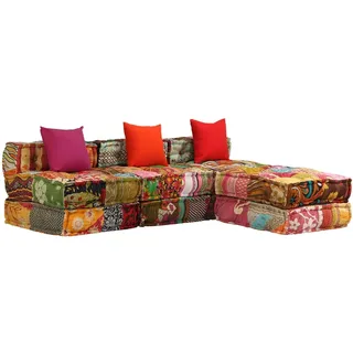 vidaXL Pouf 3-Sitzer  Patchwork