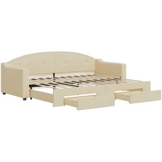 vidaXL Tagesbett Ausziehbar 80 x 200 cm creme