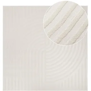 Tapiso Teppich, Creme, Textil, Grafikmuster, Quadratisch, 120x120 cm, Teppiche & Böden, Teppiche