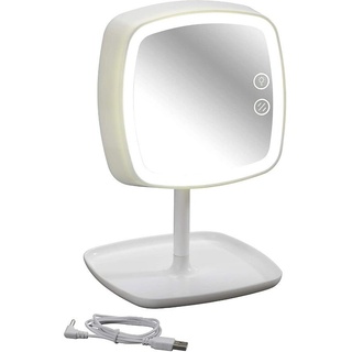 WENKO LED Tischleuchte LED Kosmetikspiegel und Make-up-Spiegel "Ostia" Weiß, USB-Ladefunktion, 5-Fachvergrößerung weiß