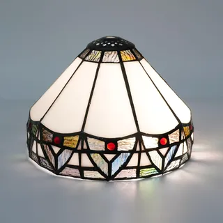 Ersatz-Tiffany-Lampenschirm, 20,3 cm kleiner Buntglas-Deckenleuchtenschirm, nur Vintage-Stil, römischer Art-Deco-Stil, for Tischlampen, Pendelleuchte