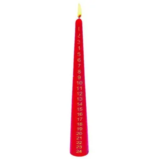 BURI Adventskerze 12 Stück Adventskalender-Kerze Weihnachten 24 Tage Deko rot / grün (12-tlg) grün|rot