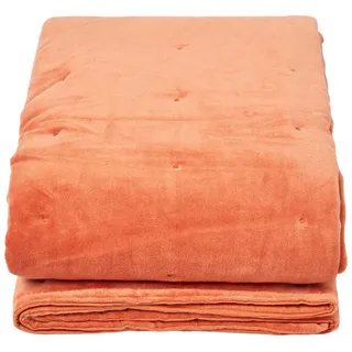 Homescapes Wattierte Kuscheldecke 150 x 200 cm Orange