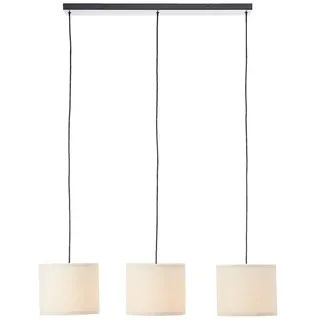 Lightbox Pendelleuchte, ohne Leuchtmittel, Hängelampe, hochwertiger Teddy-Stoff, 3-flammig, 3xE27, 94x23cm, beige beige|weiß