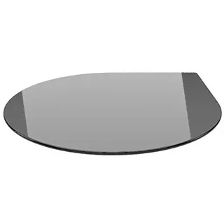 Funkenschutzplatte Tropfen 110cm Schwarz Glasplatte mit Dichtung | Glasbodenplatte, Glas, universal, Kaminofen, Kamin