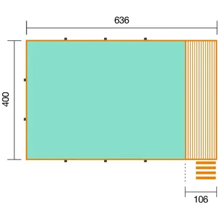 Weka Massivholzpool-Set Carrara 595 Gr. 2 636 x 400 x 116 cm inkl. Sandfilteranlage