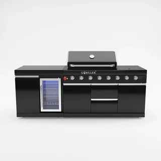 Goriller Outdoorküche, Schwarz, Metall, 213x90x58 cm, Grills & Outdoor-Küchen, Gasgrills