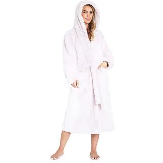 CityComfort Bademantel Damen Flauschig, Fleece Morgenmantel Damen Dressing Gown Women (Rosa Stock, M) - M