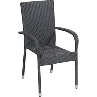 Trendline Gartenstuhl Malta Stapelsessel 69 x 56 x 95 cm schwarz