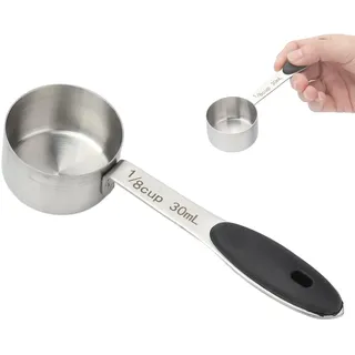 Messlöffel 30ml - kaffeelöffel portionierer, 1/8 Tasse Edelstahl Esslöffel für Küche Tee Kaffee Kakao Bohnen Gewürze Milchpulver Puderzucker