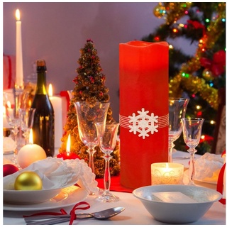 Salcar LED-Kerze XXL Flammenlose LED-Kerzen 30cm Kerzen mit Timer Fernbedienung, Fernbedienung Kerze Outdoor LED kerzen weihnachten Flamme rot