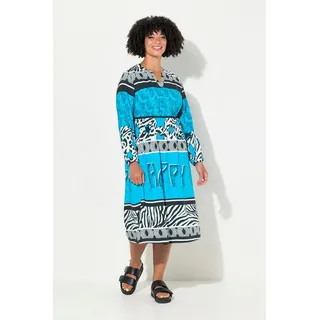 Angel Of Style by Happy Size Kleid A-Linie Blau/Schwarz/Weiß 52
