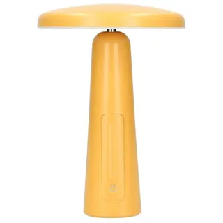SARAZ Lights LED Tischleuchte - LED Akku Tischlampe Salema, Stufenlos dimmbar über Touch-Sensortaste, LED fest integriert, 3000 Kelvin - helles warmweiß, Akku gelb