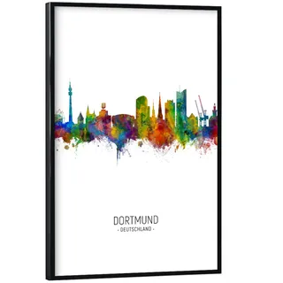 artboxONE Poster mit schwarzem Rahmen 75x50 cm Dortmund Städte Dortmund Skyline Portrait - Bild Dortmund