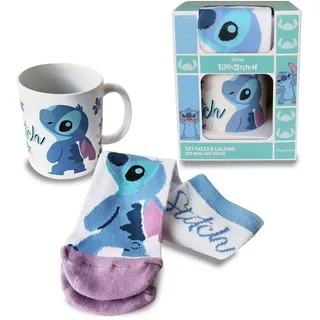 Disney Stitch Geschenkeset Tasse mit Socke 350ml