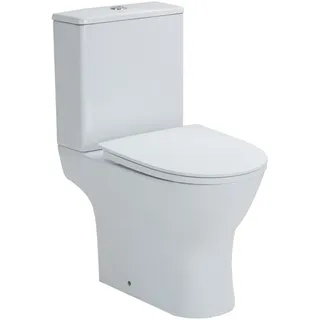 Sanicomfort Paros Stand-WC mit WC-Sitz Weiß spülrandlos