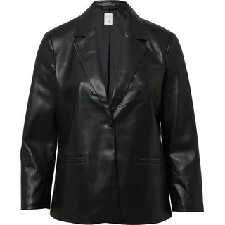 QS Indoor-Blazer in Leder-Optik | schwarz - 52