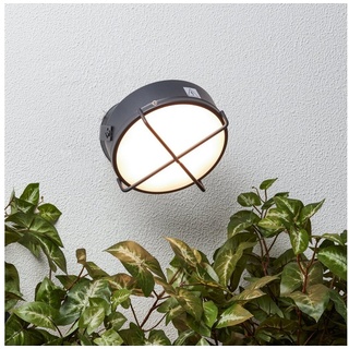 Lightbox Außen-Wandleuchte, LED fest integriert, warmweiß, LED Wandlampe mit warmweißem Licht - Spritzwassergeschützte Außenlampe schwarz
