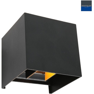 Steinhauer LED Außenwandleuchte MURO, Up/Down, 2x 3W 2700K 240lm, mit verstellbaren Blendklappen, dimmbar, Schwarz matt STE-3098ZW