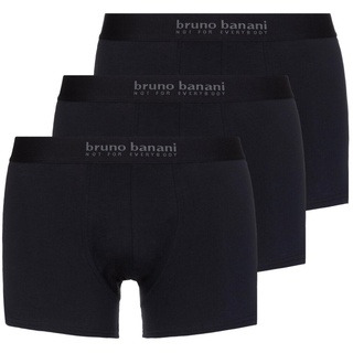 Bruno Banani Herren Boxershorts, 3er Pack - Energy Cotton, Baumwolle, einfarbig mit schwarzem Bund schwarz S (Small)