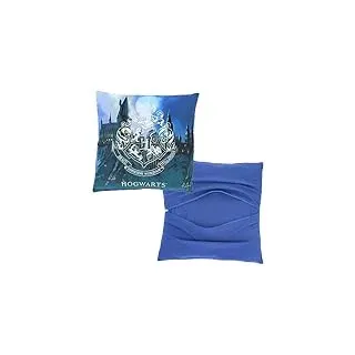 Aymax Kissen Harry Potter Wappen und Hogwarts Schloss mit Tasche, 40 x 40 cm