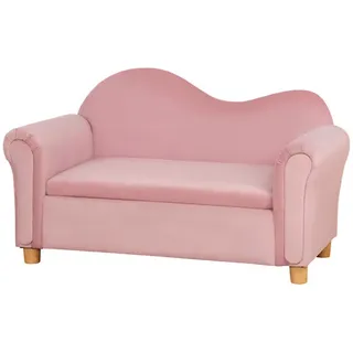 Homcom Kindersofa mit Stauraum 84 x 41,5 x 48,5 cm Kunststoff rosa