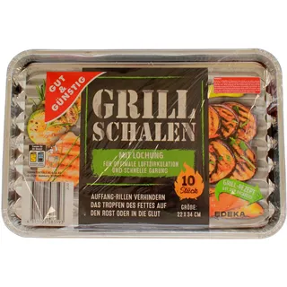 Edeka Grillschalen Aluminium Eckig 10 Stück 22 x 34 cm