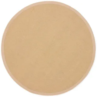 Sisalteppich CARPETFINE "Sisal" Teppiche Gr. Ø 120 cm, 5 mm, 1 St., beige Esszimmerteppiche mit farbiger Bordüre, Anti-Rutsch Rückseite