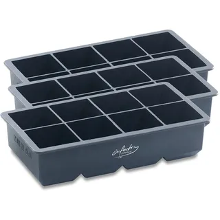 Infactory XXXL-Eiswürfelform für 8 Eiswürfel, 5x5x5cm, 3er-Set je 1 Liter