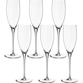 Leonardo Poesia Sektglas 6er Set, spülmaschinengeeignetes Champagnerglas, Höhe 25 cm, 250 ml, 069167