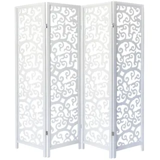 Homestyle4u Paravent Weiß 173x175 cm 1056