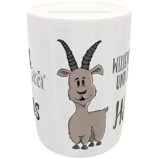 Spardose Sternzeichen mit Name Geldgeschenk zu Geburt Taufe Geburtstag (Steinbock)