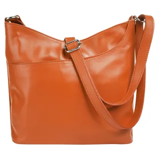 Umhängetasche SAMANTHA LOOK Gr. B/H/T: 25 cm x 20 cm x 5 cm onesize, orange Damen Taschen Handtaschen echt Leder, Made in Italy