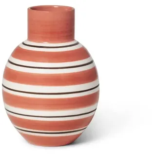 Kähler Vase H14.5 cm Omaggio Nuovo für Blumen mit handgemalte Streifen, rot