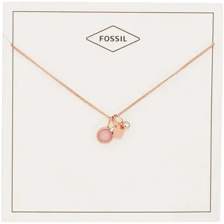 FOSSIL Women's rose gold tone Edelstahl mit Karabinerverschluss Round pendant necklace