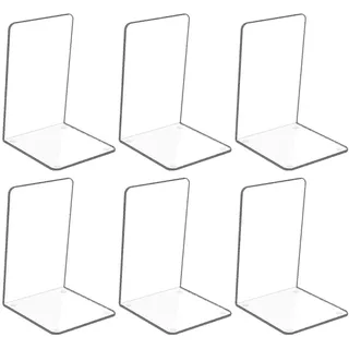Set Mit 6 Transparenten Acryl-buchstützen Mit Anti-rutsch-aufklebern, Buchstützen Für Schlafzimmer, Bibliothek, Büro, Schule Und Schreibtisch-organizer.