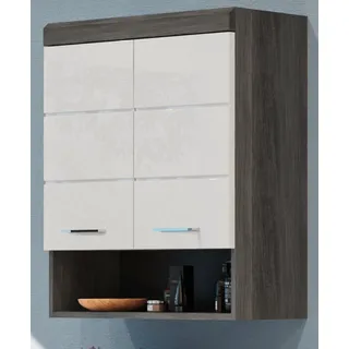 inn.furn Hängeschrank weiß Hochglanz grau 74 cm, 2-türig