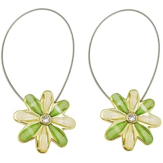 Molinter Vorhang Raffhalter Magnetisch Vorhangseil Clip Halter Holdbacks Blume Gardinenklammern mit Starken Magnet für Heimtextilien 2 Stück (Grün)