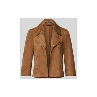 Blazer in Leder-Optik mit Nieten, Cognac, 38