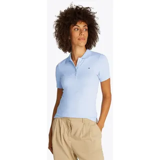 Tommy Hilfiger Damen Poloshirt Kurzarm 1985 Pique Slim Fit, Blau (Breezy Blue), XXL