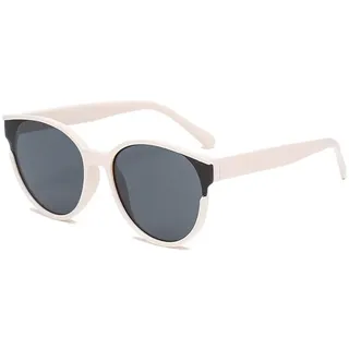 AOOLIA Retro Polarisierte Sonnenbrille Damen, UV400 Schutz Runde Kleine Kratzfest Getönte Gläser Sonnenbrille (Weiß)