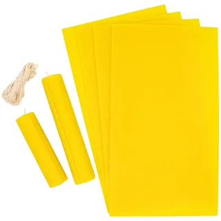 Bienenwachskerzen selber machen Bastelset für 26x Naturkerzen (350 x 200 mm) mit Docht & Bienenwachsplatten Kerzen selber machen