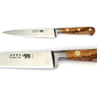 Thiers-Issard Sabatier Aufschnittmesser Allzweckmesser - Klinge 15 cm - Griff Olivenholz - Durchgeschmiedete Profi Qualität