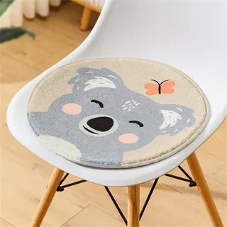 Herfair 2er-Set Sitzkissen Kinder, Runde Stuhlkissen Kinder Schule, Sitzkissen 30x30 cm Stuhl Sitzpolster Bodenkissen Kinder Weich Sitzauflage Cartoon Tier Bodenkissen Kinder (kaola)