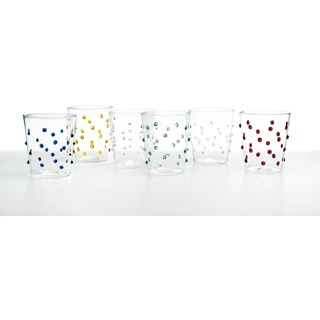 Zafferano Gläser-Set Party- Handgemachtes Gläser Set 6 Stück - Farblich Sortiert, 6-teiliges Set blau|bunt|gelb|grün|rot