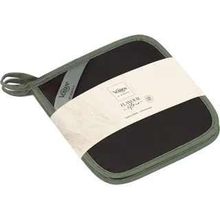 VOSSEN Topflappen VOSSEN "SET Oven Chic 2x Topflappen", schwarz (granit), B:20cm L:20cm, Obermaterial: 100% Baumwolle, Topflappen, mit Silikonbeschichtung im Lobster-Design, Hitzebeständig bis 250